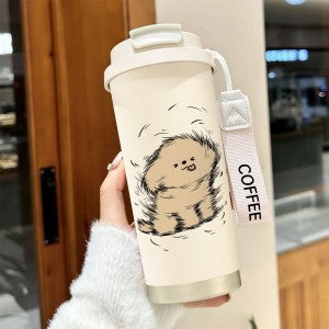 Dame isolerende drikkeflaske med praktisk klappdeksel og sjarmerende Hello Kitty-design Luvikno