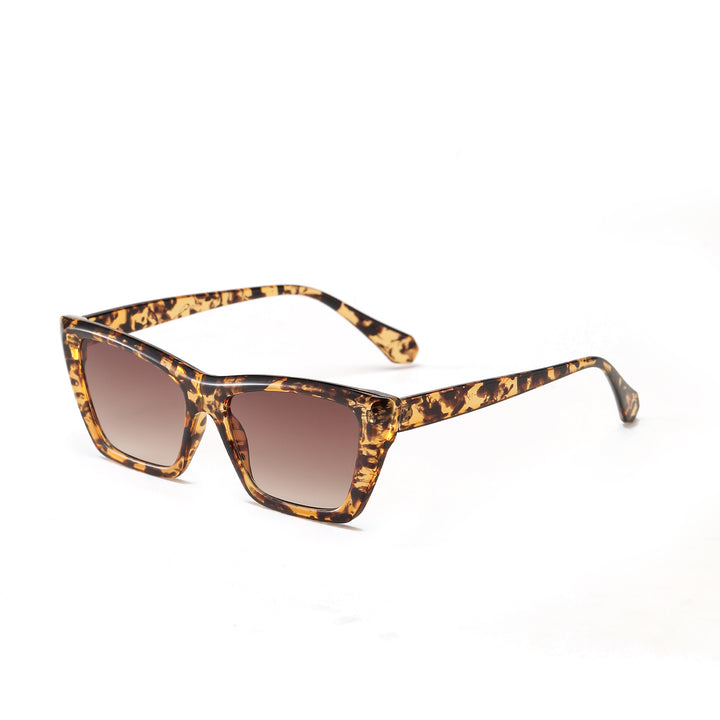 Dame geometrisk solbrille med stilfull plastinn ramme Luvikno