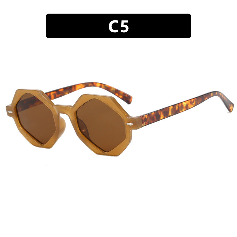 Dame trendig solbrille i moderne åttkant-design Luvikno