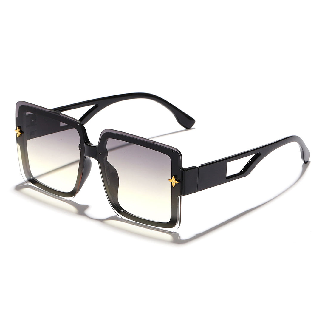 Dame moteriktig kvadratisk solbrille med elegant ramme Luvikno