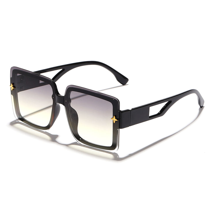 Dame moteriktig kvadratisk solbrille med elegant ramme Luvikno