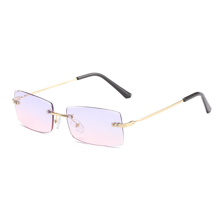 Dame moteriktig solbrille med elegant, filigranramme Luvikno