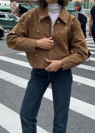 Luvik | Mokkanahka Ge cropped takki