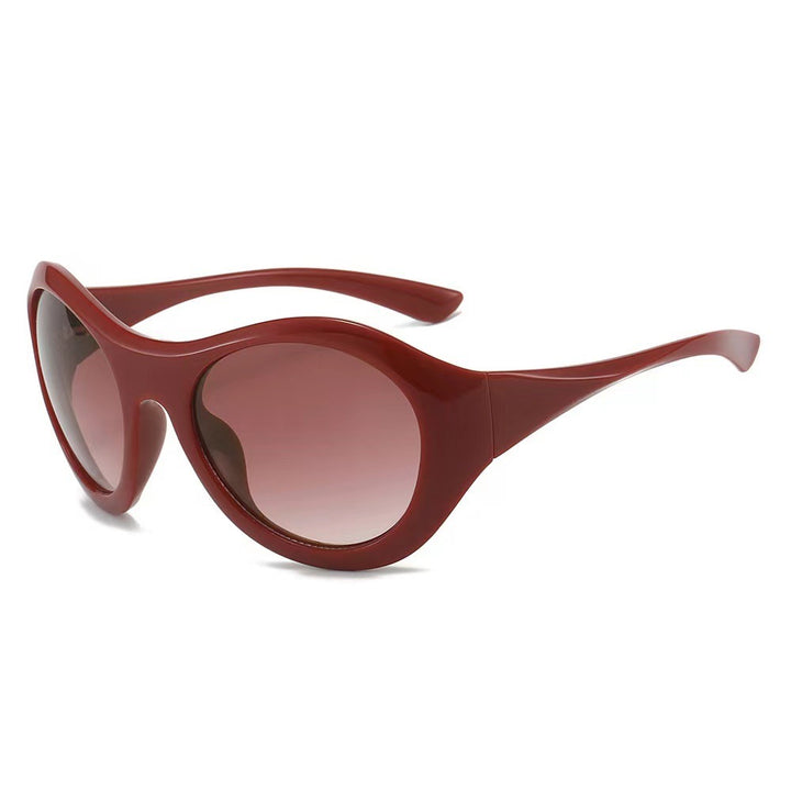 Dame Mote Oval Solbrille med gjennomsiktig ramme Luvikno