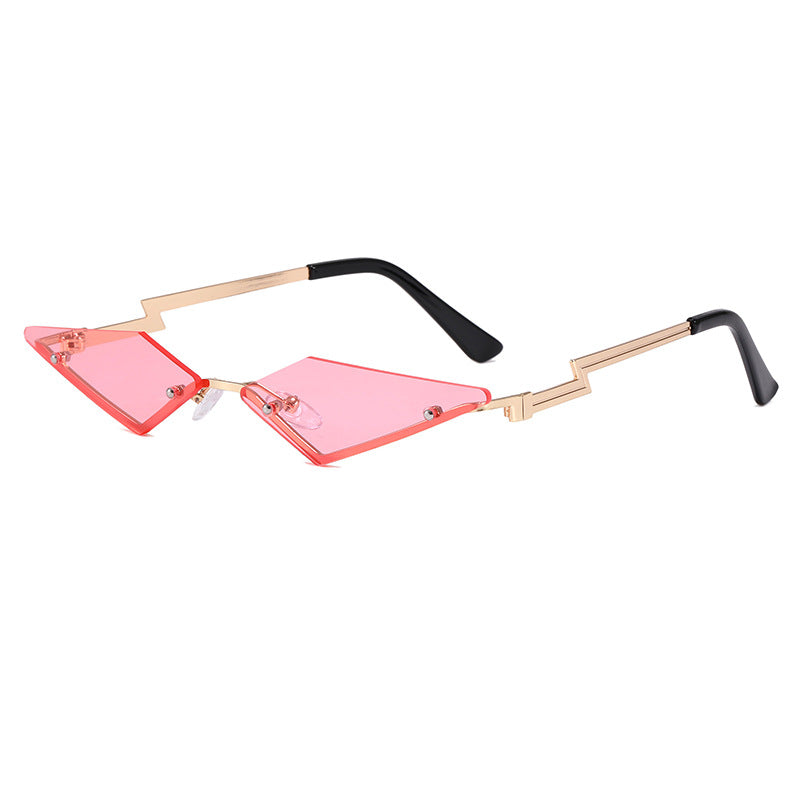 Dame geometrisk designer solbrille med innovativ ramme Luvikno