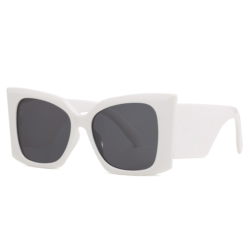 Damer moteriktig oversized solbrille med geometrisk ramme Luvikno