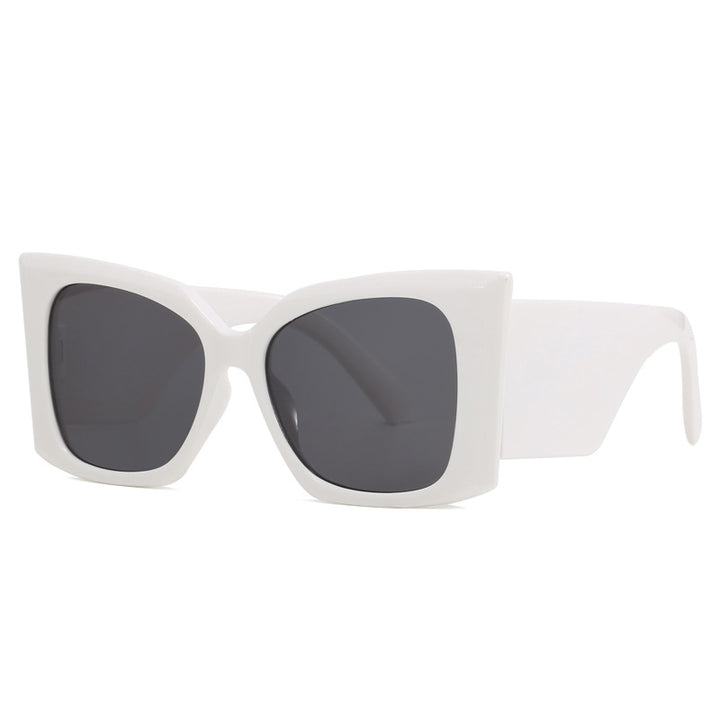 Damer moteriktig oversized solbrille med geometrisk ramme Luvikno