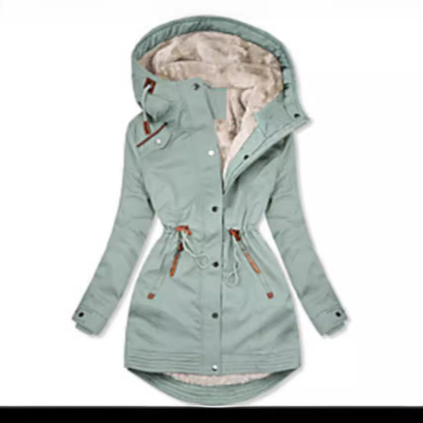 Luvik | Naisten foretti talviparkatakki käytännöllisillä taskuilla ja säädettävällä vyöllä