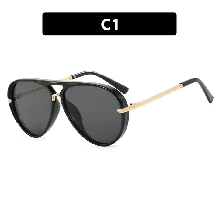Dame moteriktig piloten solbrille med elegante metallakenter Luvikno