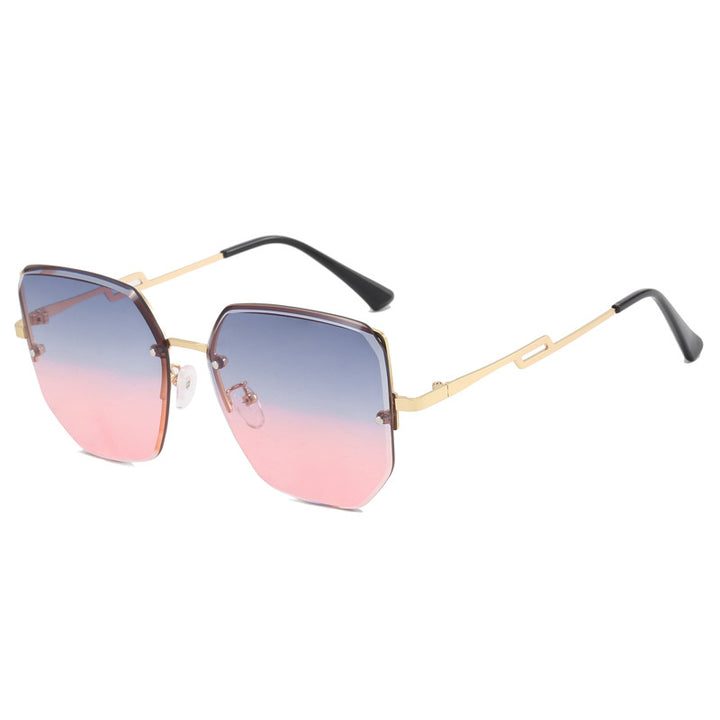 Dame geometrisk designer-solbrille med speilende linser Luvikno