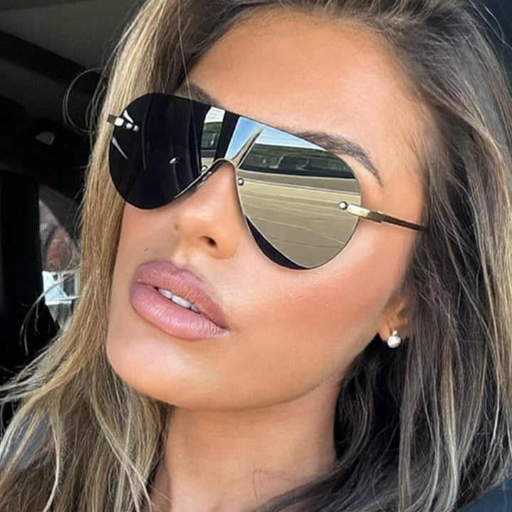 Dame Oversized solbriller i moderne aviator-stil Luvikno