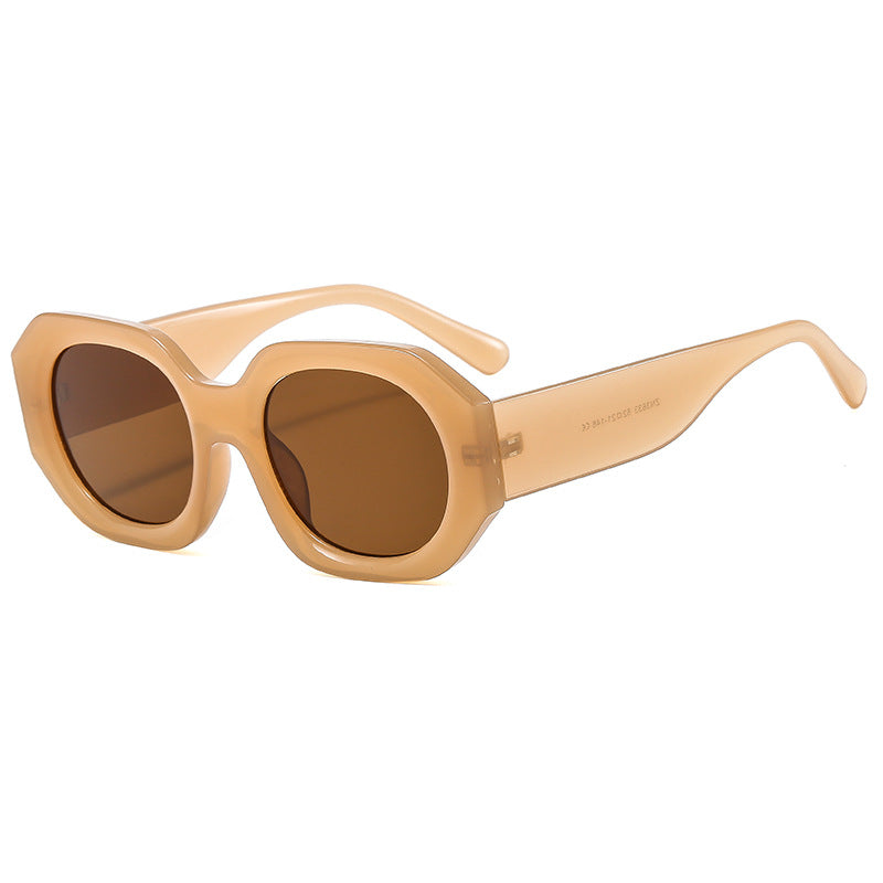 Dame modische solbrille i elegant, åttekantet design Luvikno