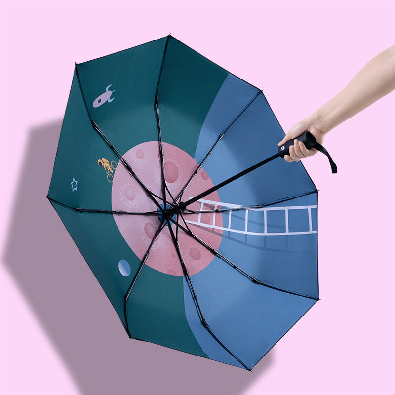Unisex automatisk reiseparaply med kreativt design Luvikno