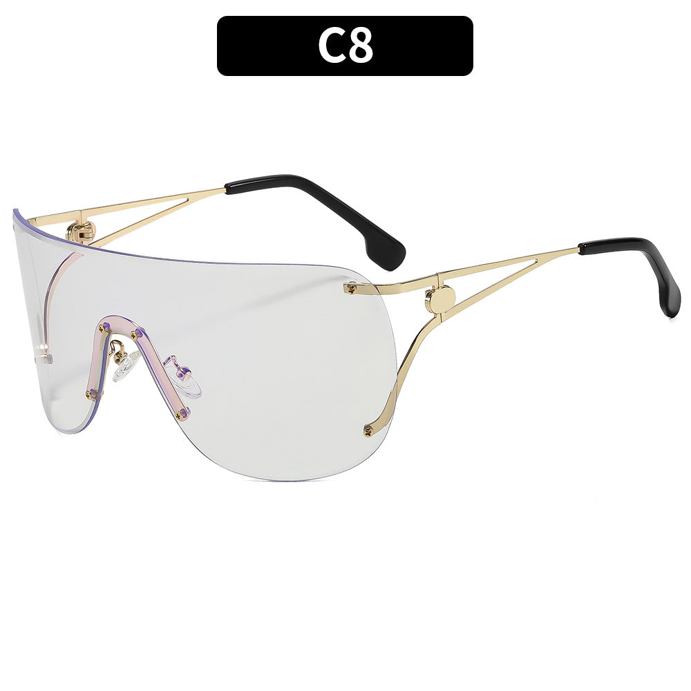 Dame visir-lignende solbrille med elegant metallramme Luvikno