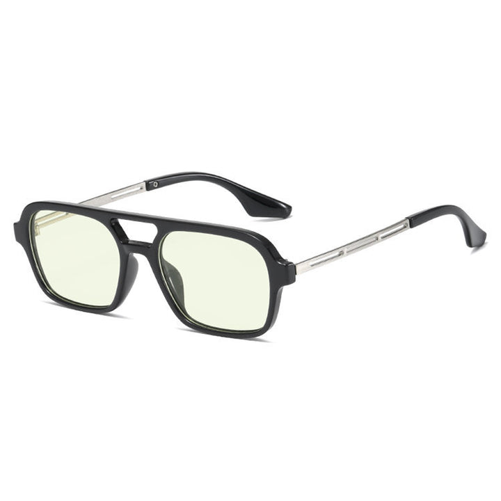 Dame designer solbrille med blå linser Luvikno