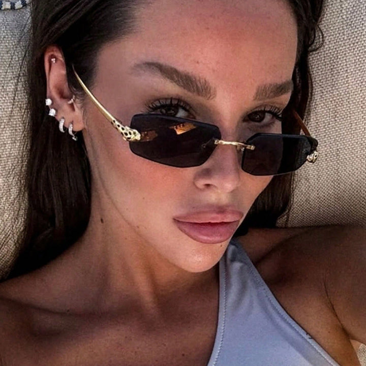Dame elegant Halvram solbrille Luvikno