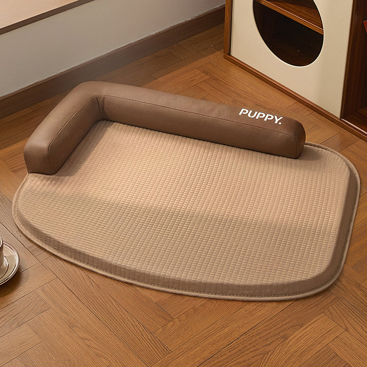 Unisex nan ortopedisk hundematte med minneskum og hevet hodekinnrand Luvikno