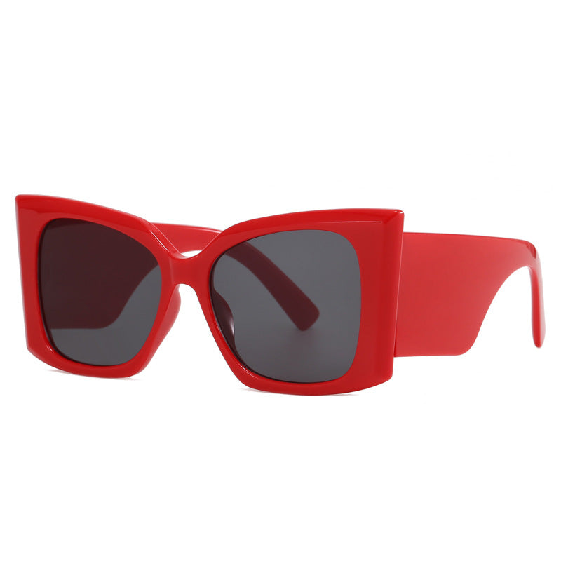 Damer moteriktig oversized solbrille med geometrisk ramme Luvikno