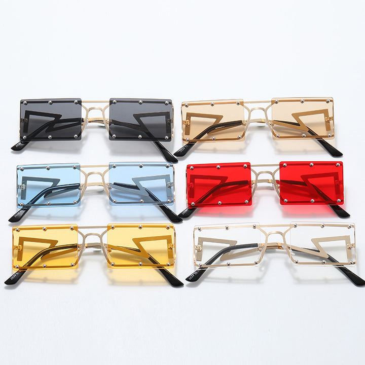 Dame ekstravagante oversized solbriller med geometrisk ramme Luvikno