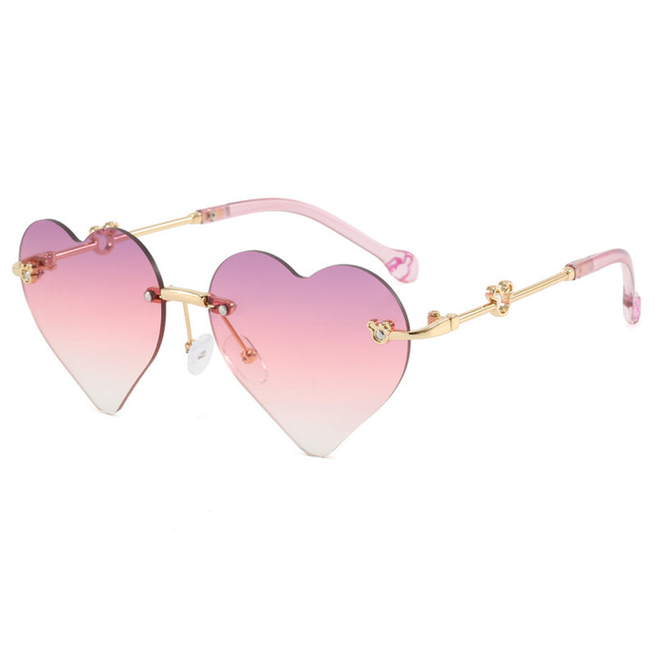 Dame hjerteformet solbrille med speilende linser Luvikno