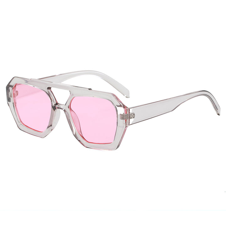 Dame geometrisk solbrille i ekstravagant design Luvikno