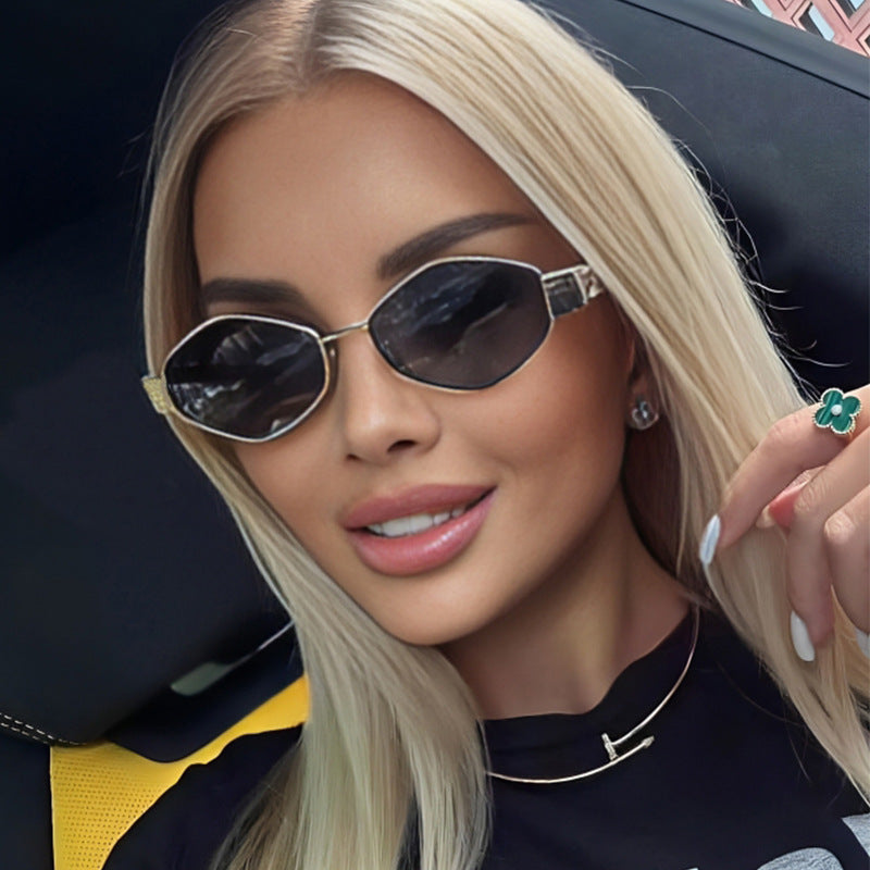 Dame geometrisk solbrille Luvikno