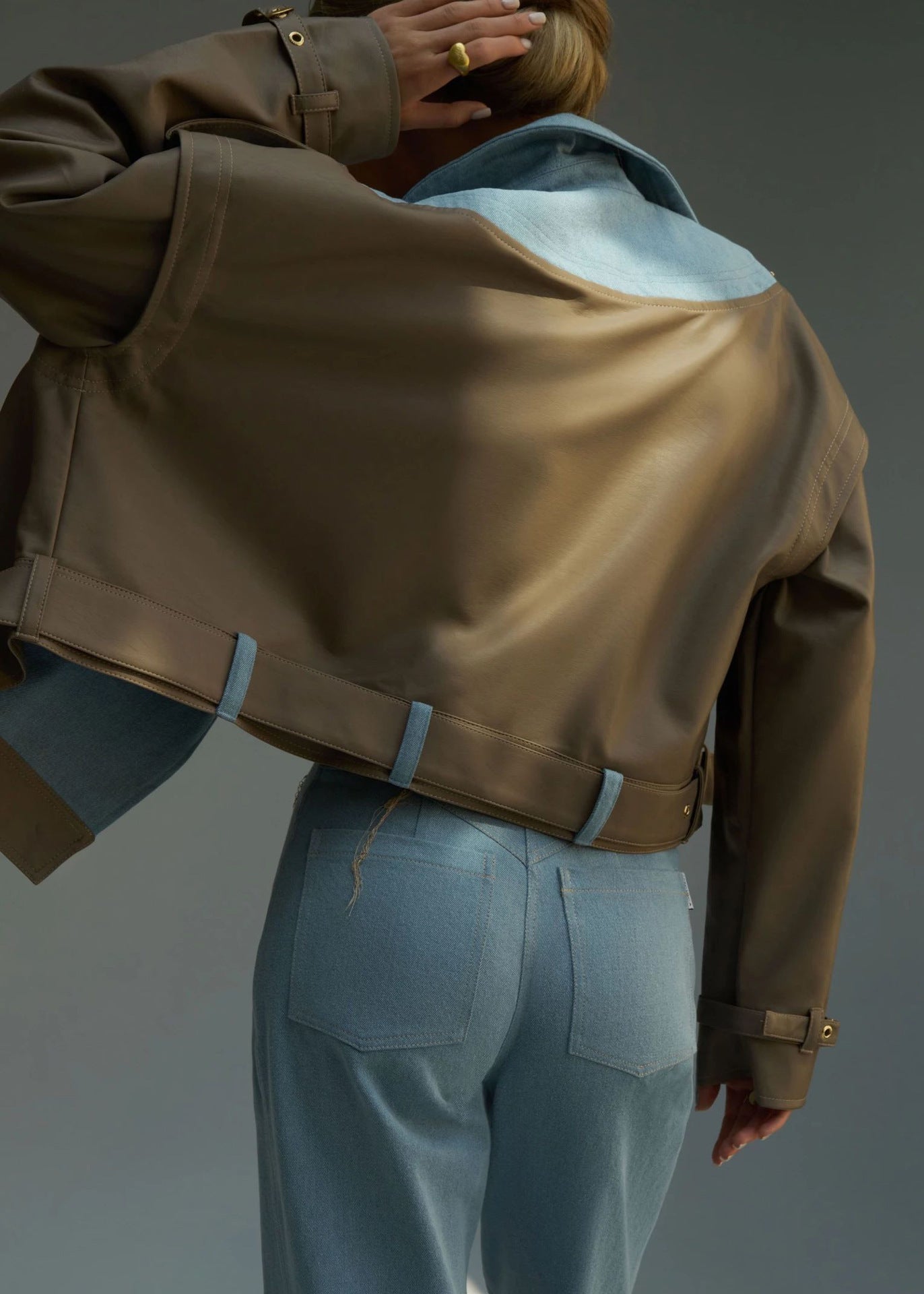 Luvik | Kaksivärinen keinonahkatakki