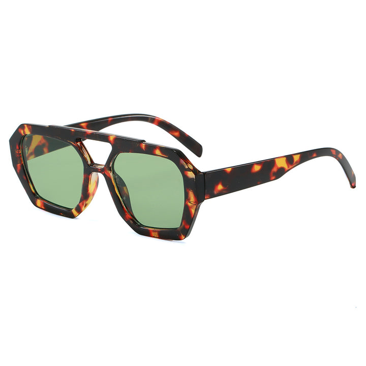 Dame geometrisk solbrille i ekstravagant design Luvikno