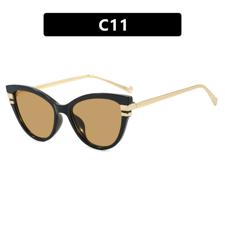 Damer Cat-Eye solbrille med elegante metallakenter Luvikno