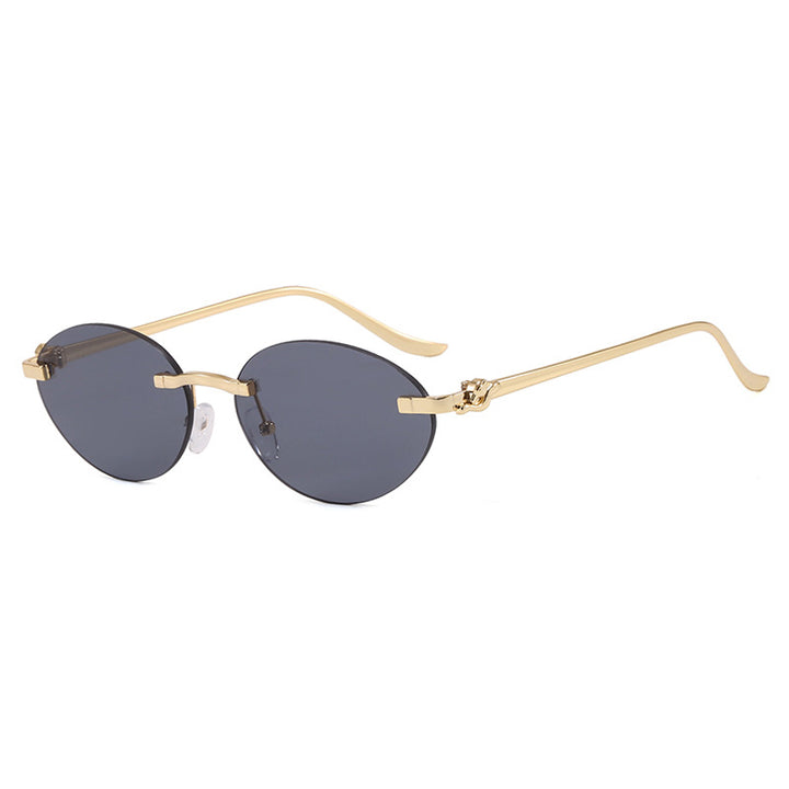 Damer elegante ovale solbriller med gullaccent Luvikno