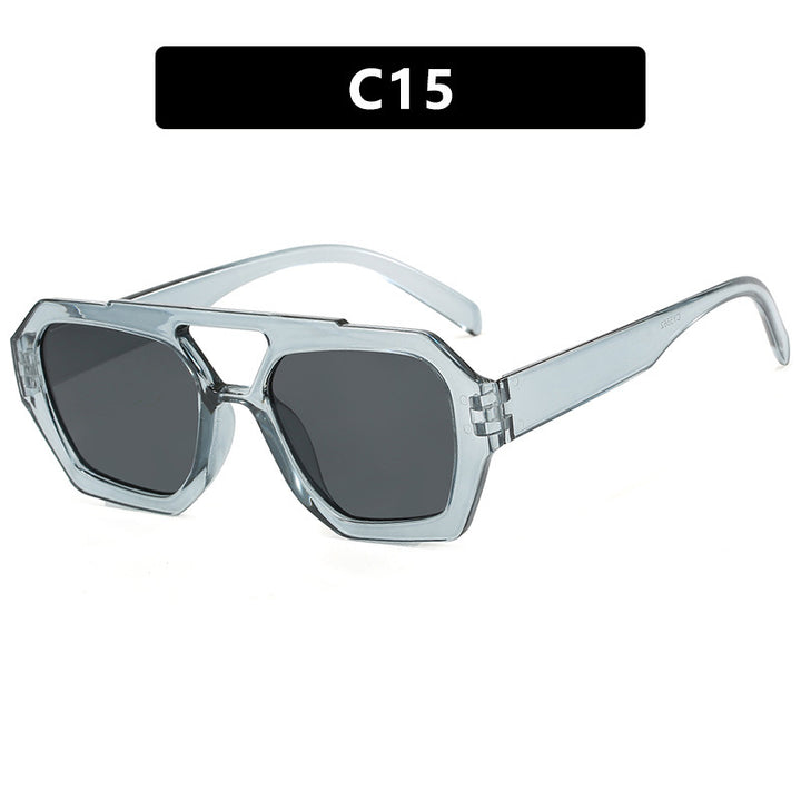 Dame geometrisk solbrille med luksuriøst design Luvikno