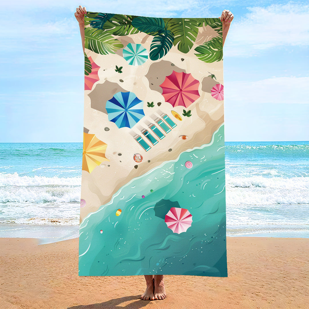 Ladies beach towel with maritime stripe pattern Luvikno