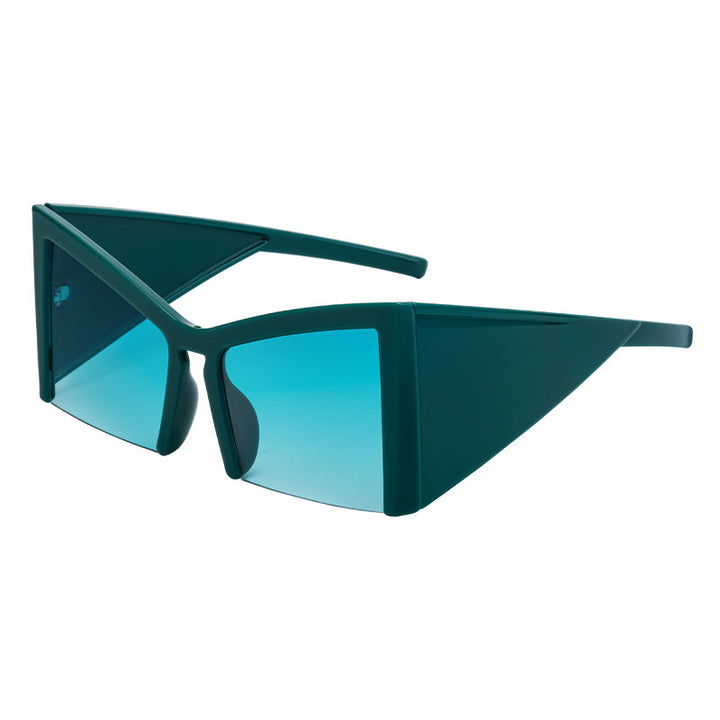 Dame futuristisk solbrille med markant vinkelramme Luvikno