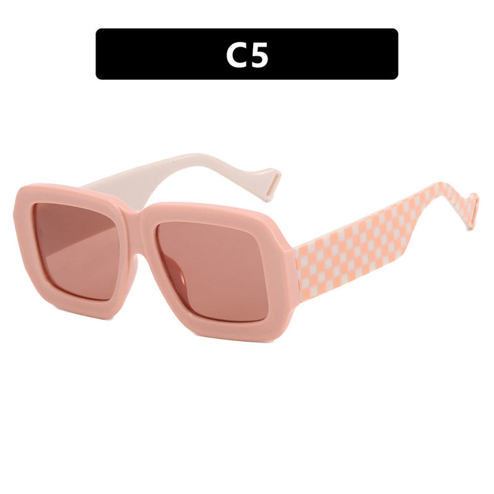 Dame moterik solbrille med kvadratisk design og stilig mønster Luvikno