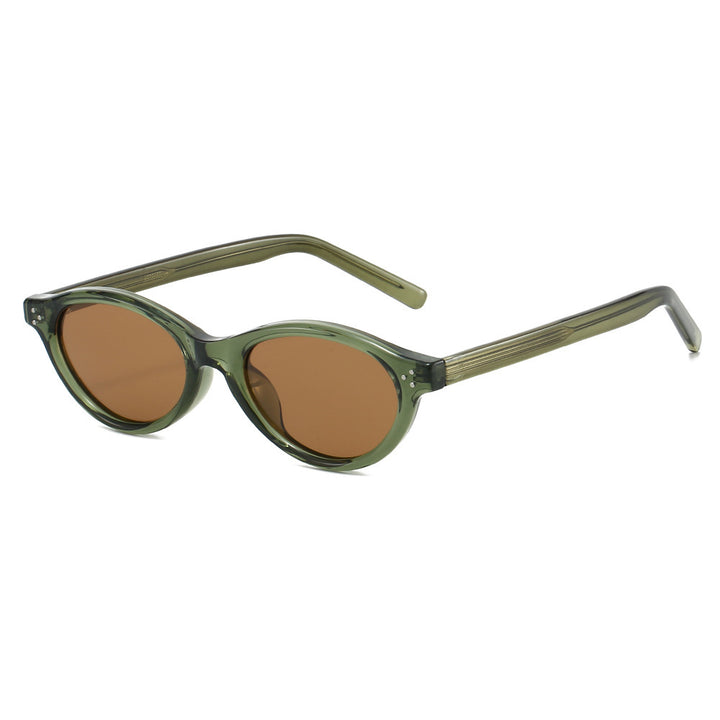 Dame Cat-Eye solbriller med elegant, transparent ramme og UV400-beskyttelse Luvikno
