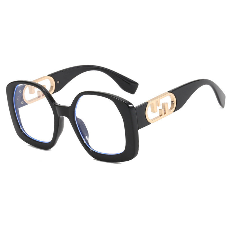 Dame oversized solbriller med ekstravagant geometrisk ramme og elegante detaljer Luvikno
