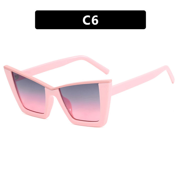 Dame moteriktig solbrille med unik geometrisk ramme Luvikno