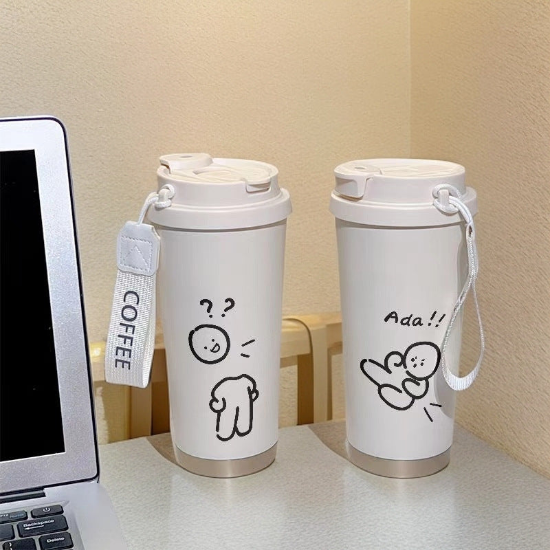 Dame isolerende drikkeflaske med praktisk klappdeksel og sjarmerende Hello Kitty-design Luvikno
