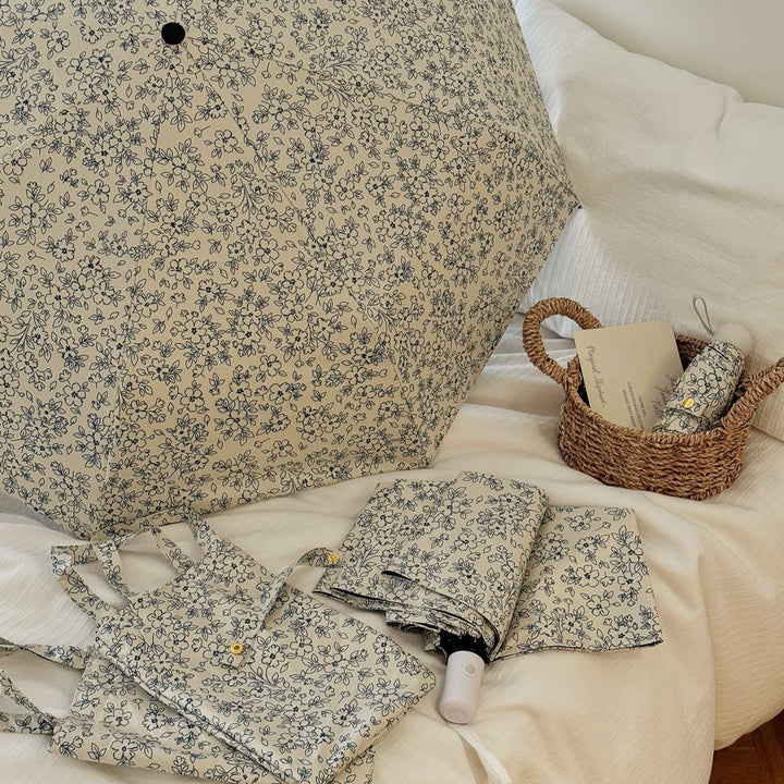 Damer sammenleggbare handleveske med blomstermotiv Luvikno