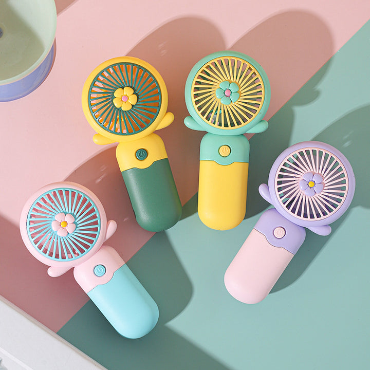 Unisex Bærbar Håndvifte med glad Blomster-design Luvikno