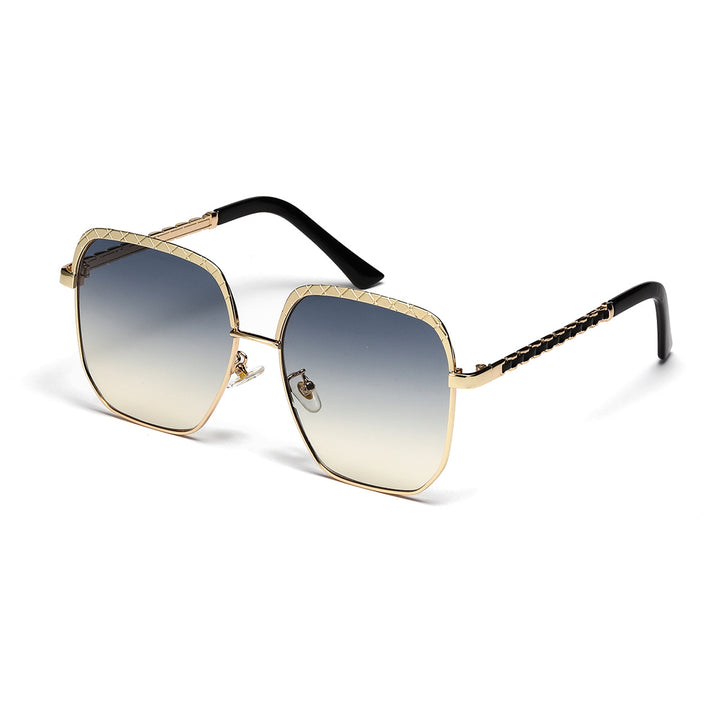 Dame moteriktig oversized solbrille i geometrisk design Luvikno