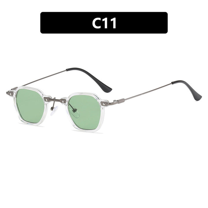 Dame moteriktig solbrille i elegant design med sekskantet ramme Luvikno