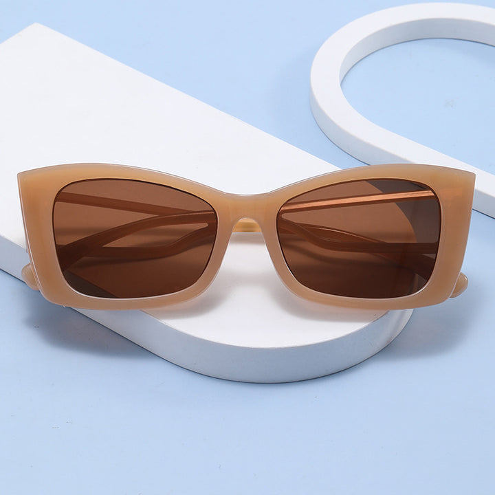 Damer trendy geometrisk solbrille med firkantet ramme Luvikno