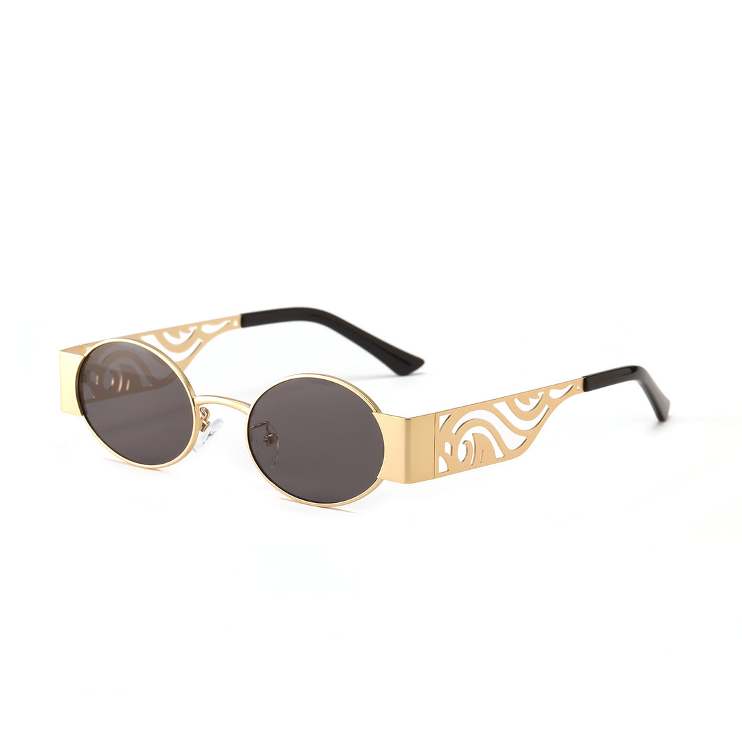 Dame moteriktig rund solbrille med eksepsjonelt design Luvikno