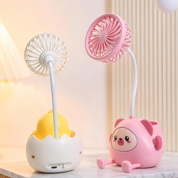 Dame skrivebordslampe med integrert mini-vifte Luvikno