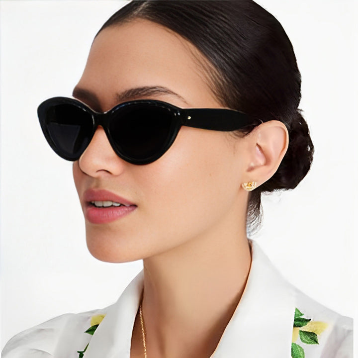 Dame Cat-Eye solbriller med glitrende detaljer Luvikno