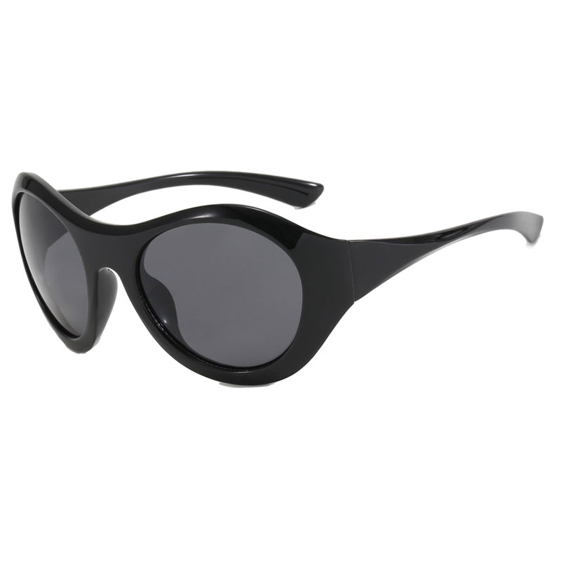 Dame retroinspirerte solbriller med oversized ramme og beskyttende glass Luvikno