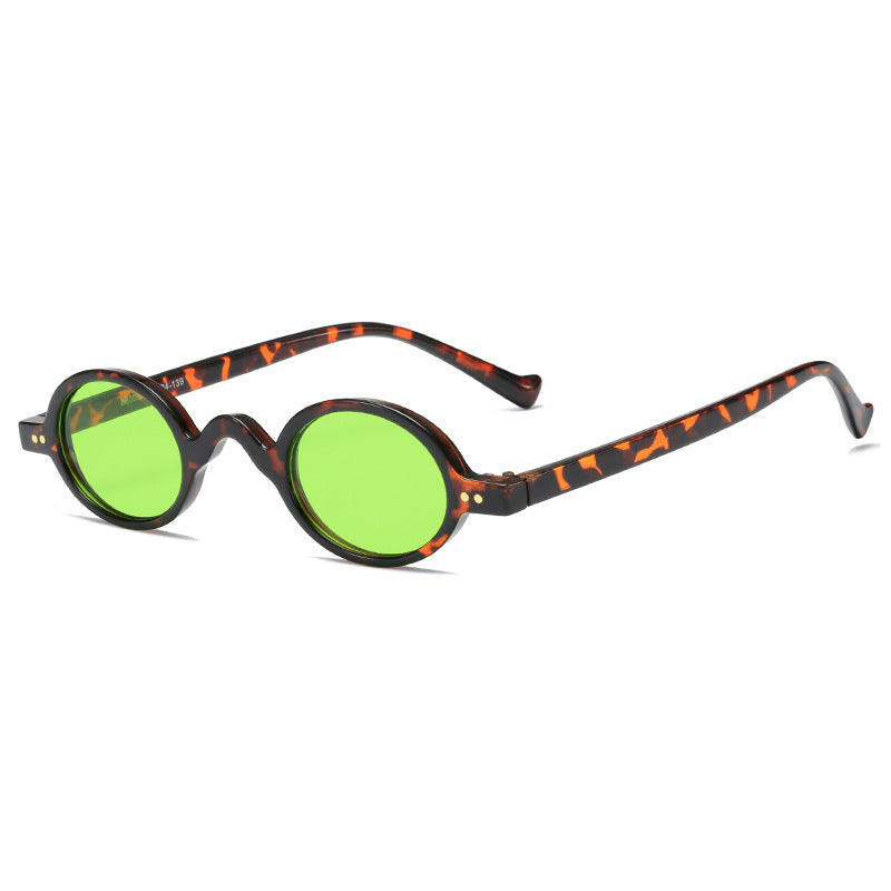Dame rund solbrille i retrostil Luvikno