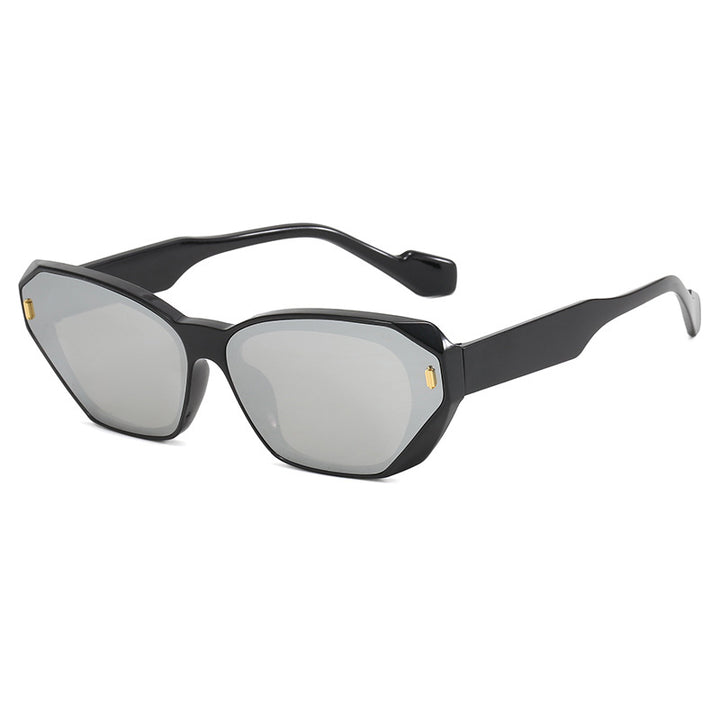 Dame geometrisk designer solbrille med markant ramme Luvikno