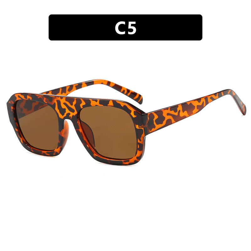 Dame oversized solbrille med markant rektangulært ramme Luvikno